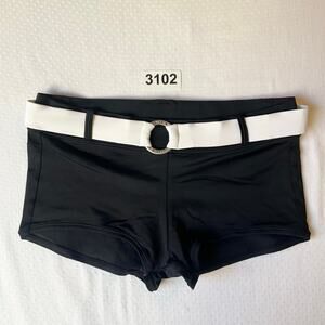 Nike Swim Women Swimming Shorts size 6 Black with White Belt